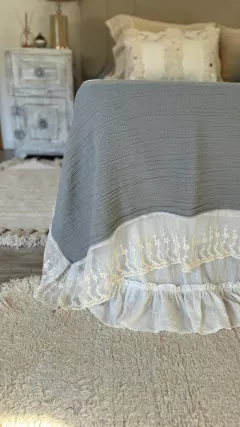 Cubrecama Tulia gris (TEX260) - tienda online