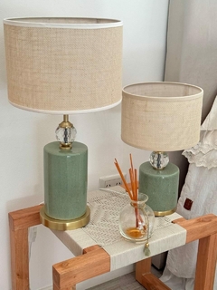 Imagen de Lampara Tiffany verde chica con base (DE272)