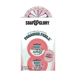 Kit com Mini Manteiga Hidratante e Esfoliante Corporal - Paradise Feels - Body Butter & Scrub - Travel Size | SOAP & GLORY