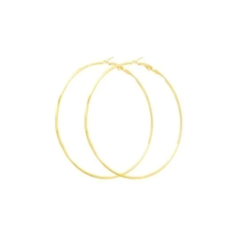 BRINCO ARGOLAS LISAS MÉDIA - 6CM - DOURADO