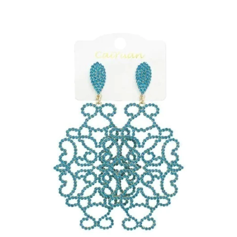 MAXI BRINCO STRASS LUXO DOURADO Azul