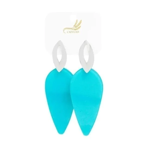 BRINCO ACRÍLICO GOTA INVERTIDA AZUL