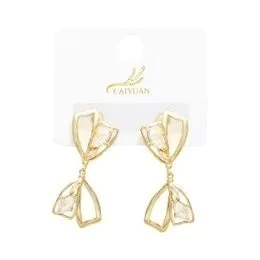 BRINCO VAZADO COM STASS OVAL - DOURADO DOURADO