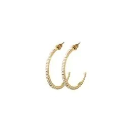 BRINCO ARGOLA DOURADA CRAVEJADA DE STRASS P DOURADO(P)