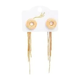 BRINCO CÍRCULO VAZADO COM FIO LAMINADO - DOURADO DOURADO