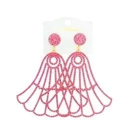 MAXI BRINCO STRASS LUXO DOURADO Rosa