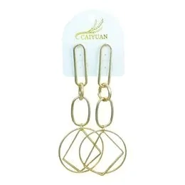 MAXI BRINCO GEOMÉTRICO VAZADO M - DOURADO DOURADO