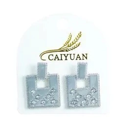 BRINCO QUADRADO COM STRASS - PALÁDIO PALÁDIO