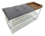 Banco Sapateira Branca Estofado Cinza Com Porta Chaves 80cm
