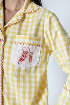 Pijama Longo Xadrez com Água Viva - loja online