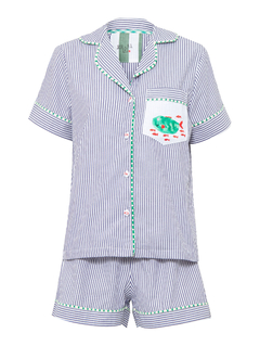 Pijama Curto Marinho Peixes na internet
