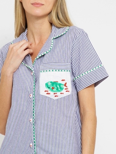 Pijama Curto Marinho Peixes - loja online