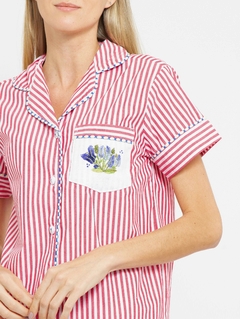 Pijama Longo Vermelho Lavandas - PS.61
