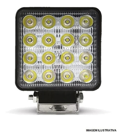 FAROL MILHA 48W QUADRADO 16 LEDS AZUL AGRÍCOLA PULVERIZADOR - comprar online