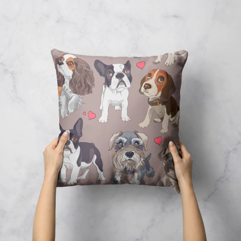 Capa de Almofada Cachorrinhos 45x45