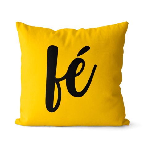 Capa de Almofada Decorativa 42X42 - FÉ AMARELO