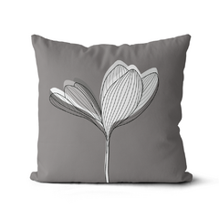 Kit 4 Capas De Almofadas 45x45 - Floral Cinza - loja online
