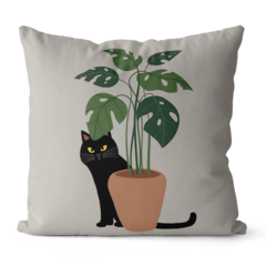 Kit 4 Capas Almofadas Para Sofá 45x45 - Gato Planta - Kombigode Store