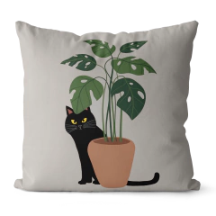 Kit 4 Capas Almofadas Para Sofá 45x45 - Gato Planta - Kombigode Store