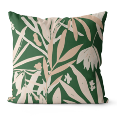 Kit 4 Capas De Almofadas 45x45 - Floral Verde e Bege - comprar online