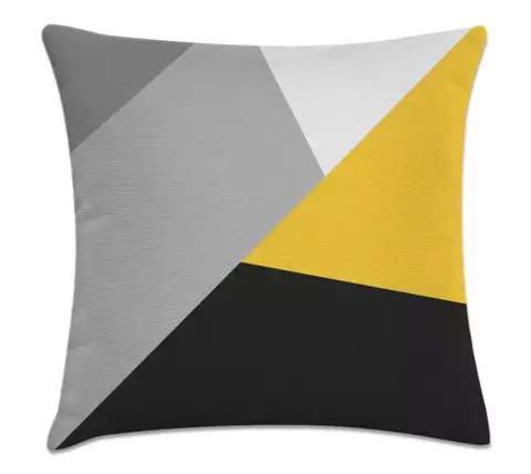 Capa Almofada Decorativa 42x 42 GEO AMARELO E CINZA - comprar online