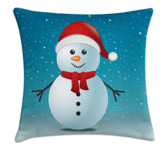Capa de Almofada Natal 45x45 - Boneco Neve