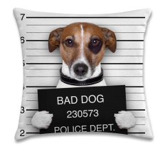 Capa De Almofada Cachorro 45x45 - Bad Dog