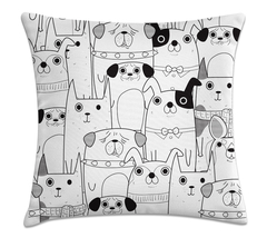 Capa de Almofada Cachorro e Gatos 45x45