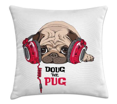 Capa de Almofada Doug The Pug 45x45