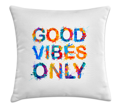 Capa de Almofada Good Vibes Colorido 45x45