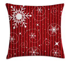 Capa de Almofada Natal 45x45 - Flocos Vermelho