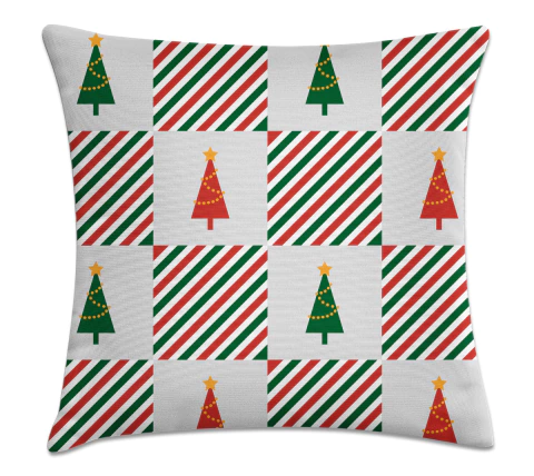 Capa de Almofada Natal 45x45 - Natal Listras