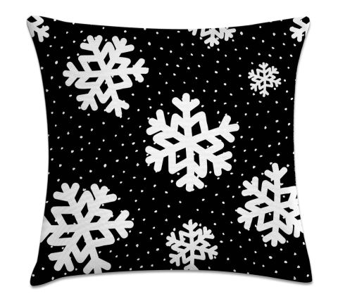 Capa de Almofada Natal 45x45 - Flocos PB