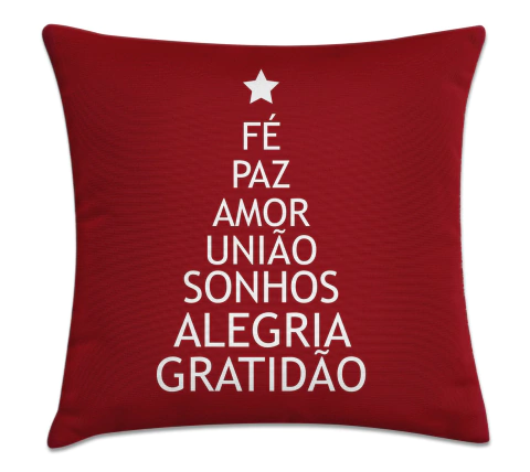 Capa de Almofada Natal 45x45 - Fé e Paz
