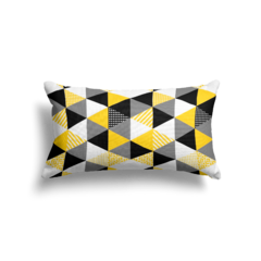 Capa De Almofada Retangular 30x50 - Triângulos Amarelo e Preto