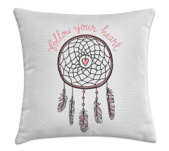 Capa de Almofada siga seu coração 45x45