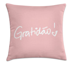 Capa de Almofada Gratidão Rosa 45x45