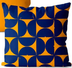 Capa Almofada Decorativa 45X45 - LUA MARINHO MOSTARDA - comprar online