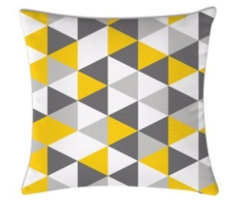 Capa Almofada Decorativa 46x46 - geo amarelo e cinza - (cópia) - comprar online