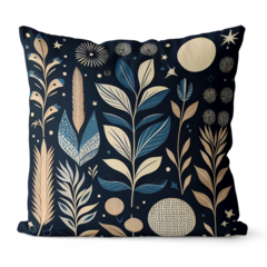 Kit 4 Capas De Almofadas 45x45 - Marinho e Bege Floral na internet