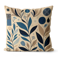 Kit 4 Capas De Almofadas 45x45 - Marinho e Bege Floral - comprar online