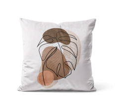 Kit 4 Capas De Almofadas 45x45 - Folhas Terracota - Kombigode Store