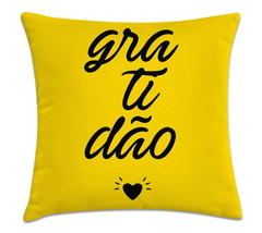 Capa de Almofada Gratidão Amarelo 45x45