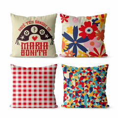 Kit 4 Capas De Almofadas 45x45 - Junina 005