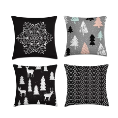 Kit 4 Capas De Almofadas Natal 45x45 - Escandinavo
