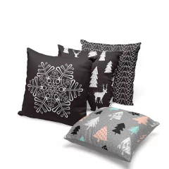 Kit 4 Capas De Almofadas Natal 45x45 - Escandinavo - comprar online