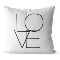 Capa Almofada Decorativa 45X45 - LOVE BRANCA - comprar online