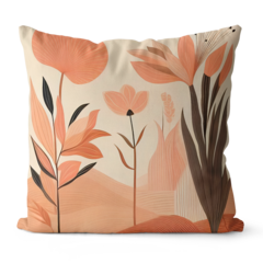 Kit 4 Capas De Almofadas 45x45 - Pêssego Floral - Kombigode Store