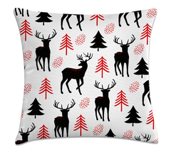 Capa de Almofada Natal 45x45 - Renas Natal
