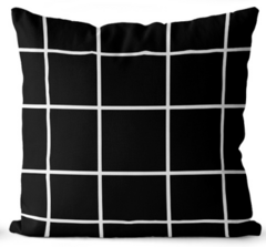 Capas de Almofada Decorativa 45X45 - QUADR LINE PRETO